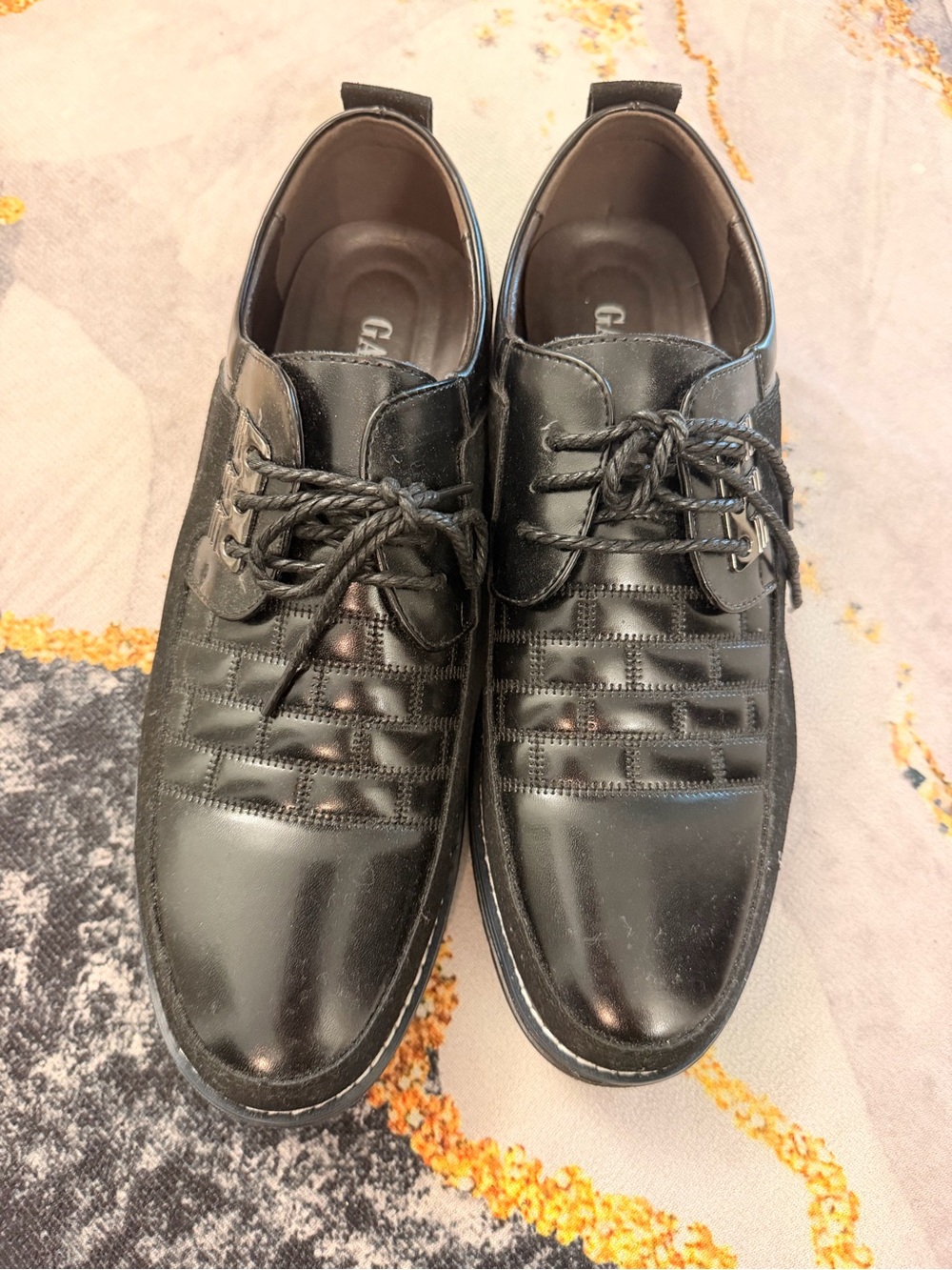 Gastby Men's Black Lace-Up Oxford Derby Shoes